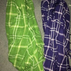 two scarfs green and blue super cute